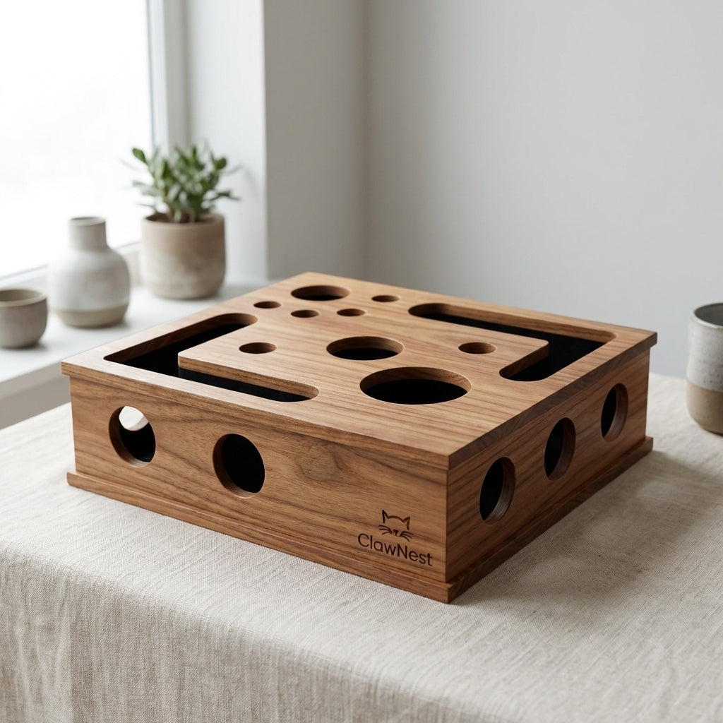 ClawNest™ Wooden Cat Nail Scratcher Toy