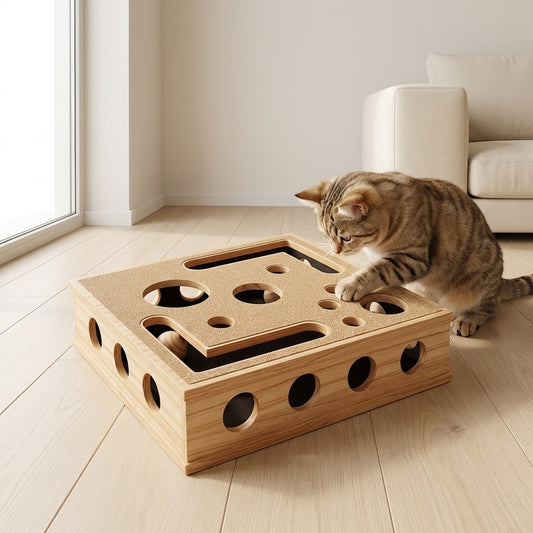 ClawNest™ Wooden Cat Nail Scratcher Toy